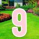 Blush Pink Number (9) Corrugated Plastic Yard Sign, 30in
